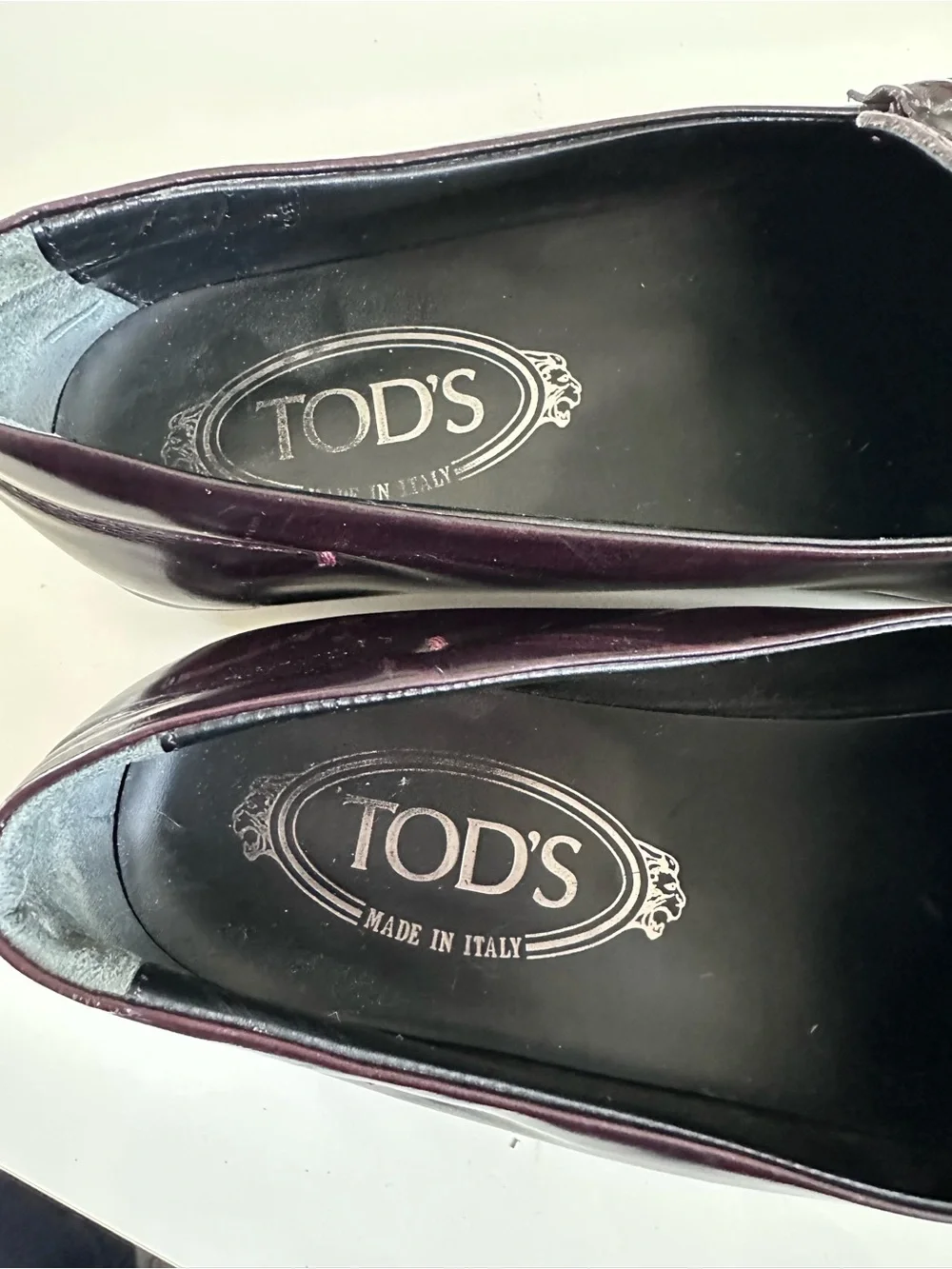 Tods Womens Patent Leather Penny Loafer burgundy Sz 38 - Picture 5 of 7
